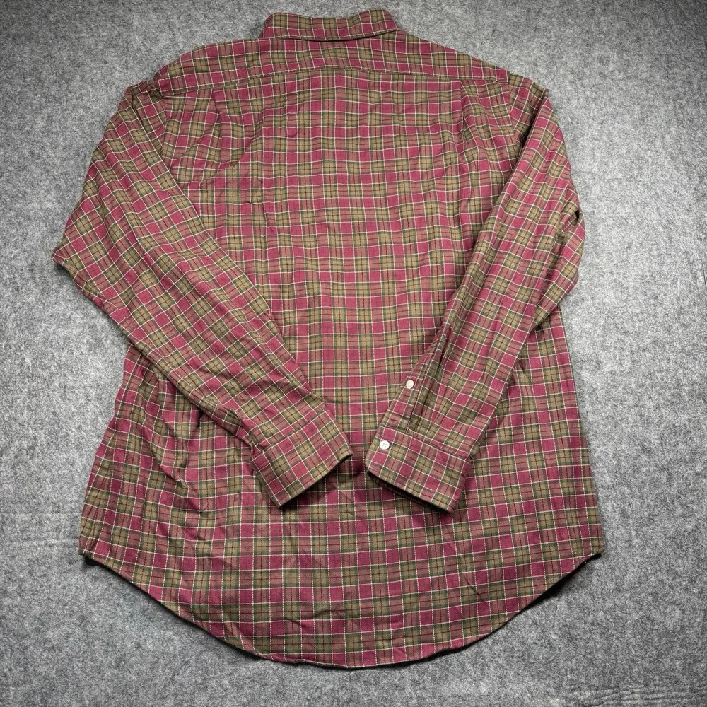 Polo Ralph Lauren Button Up Light Flannel Shirt Men's XL‎ Red/Green Plaid
